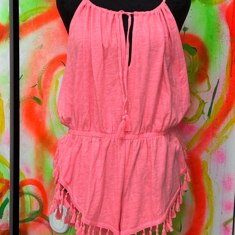 COPY - VICTORIA’S SECRET PINK/CORAL TASSEL ROMPER SMALL